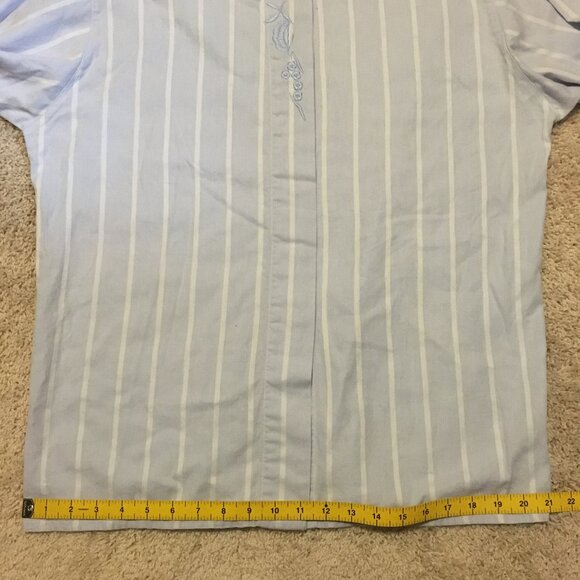 Vintage Canadian 100% Cotton Vertical Stripe Button Down Shirt - Picture 14 of 16